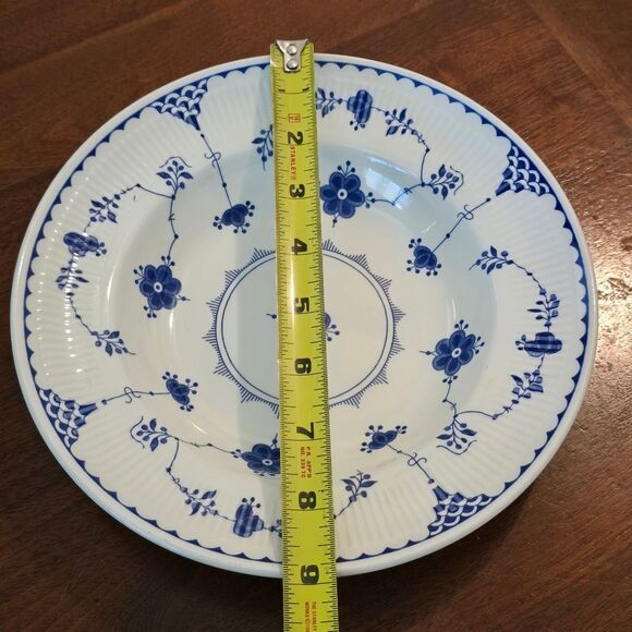 Vintage Mason Ironstone Denmark Blue and White Floral Deep Soup/pasta Plate Bowl - Picture 3 of 8